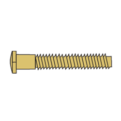 1.4 x 10.6 x 2.2 Gold Rimless Hex Trim Screw (pack of 50)