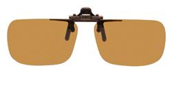 Flip-Up Brown lens Medium Rectangle 52A 35B with Bronze clip