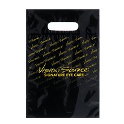 IMPRINTED Vision Source Black PLASTIC Bag - Small (100 per box/500 pc. minimum for imprint)